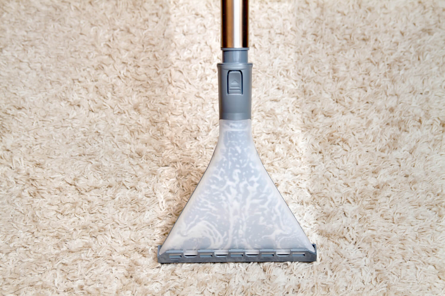 professional vacuum cleaner close up cleaning white carpet